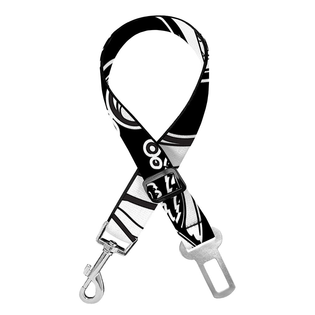 White And Black Pisces Sign Print Dog Seat Belt