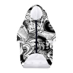 White And Black Pisces Sign Print Dog Zip Up Hoodie