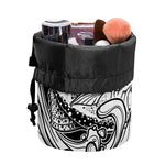 White And Black Pisces Sign Print Drawstring Makeup Bag