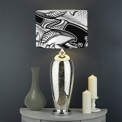 White And Black Pisces Sign Print Drum Lamp Shade