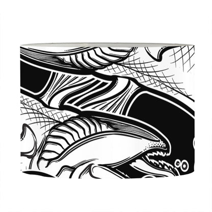 White And Black Pisces Sign Print Drum Lamp Shade