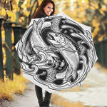White And Black Pisces Sign Print Foldable Umbrella