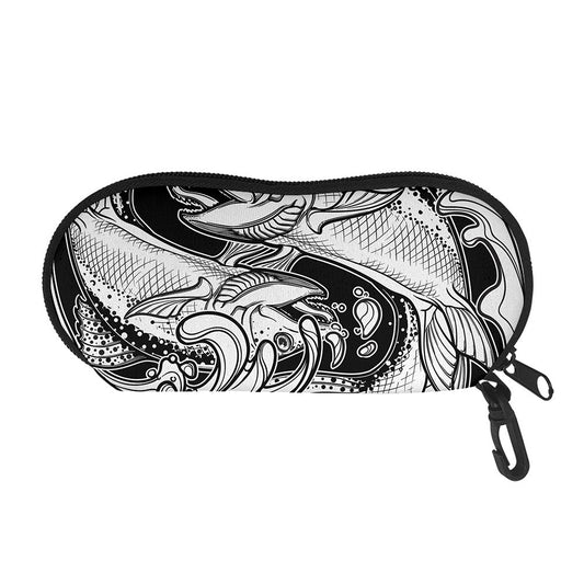 White And Black Pisces Sign Print Glasses Case