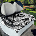White And Black Pisces Sign Print Golf Cart Seat Cover
