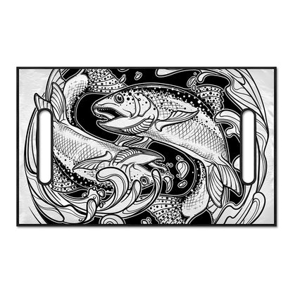 White And Black Pisces Sign Print Golf Cart Seat Cover