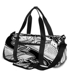White And Black Pisces Sign Print Gym Bag