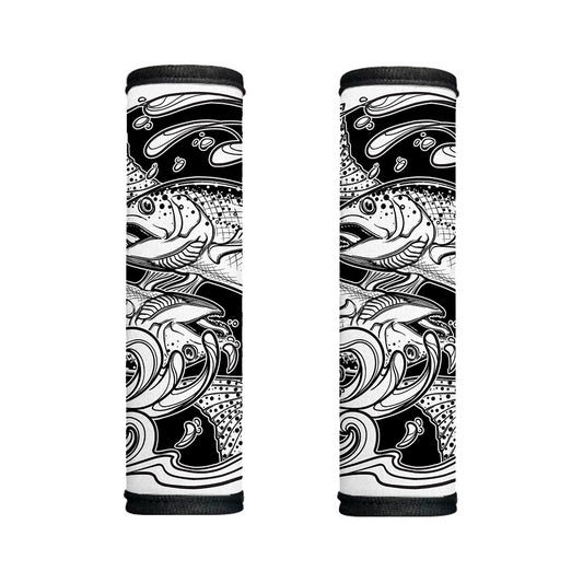 White And Black Pisces Sign Print Handle Covers