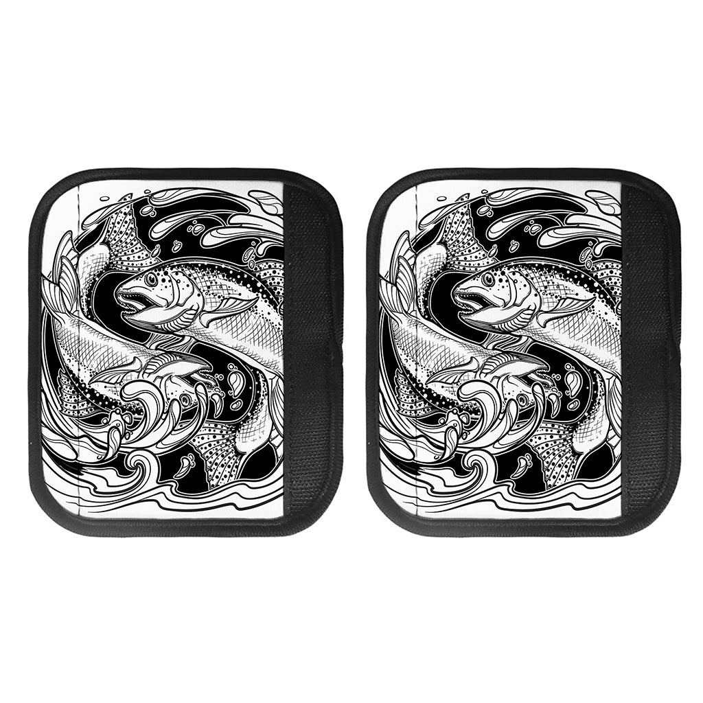 White And Black Pisces Sign Print Handle Covers
