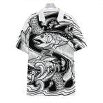 White And Black Pisces Sign Print Hawaiian Shirt