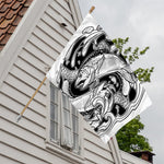 White And Black Pisces Sign Print House Flag
