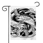White And Black Pisces Sign Print House Flag