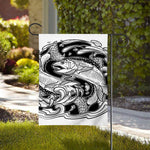 White And Black Pisces Sign Print House Flag
