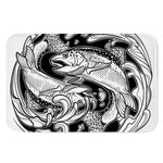 White And Black Pisces Sign Print Indoor Door Mat