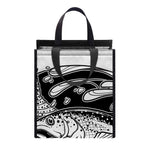 White And Black Pisces Sign Print Insulated Lunch Tote