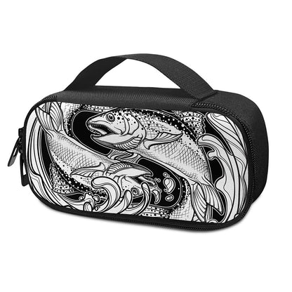 White And Black Pisces Sign Print Insulin Cooler Travel Case
