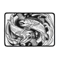 White And Black Pisces Sign Print Kitchen Mat