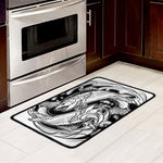 White And Black Pisces Sign Print Kitchen Mat