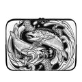 White And Black Pisces Sign Print Laptop Sleeve
