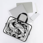 White And Black Pisces Sign Print Laptop Sleeve With Handle