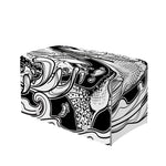 White And Black Pisces Sign Print Leather Tissue Box Cover