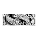 White And Black Pisces Sign Print Long Kitchen Mat