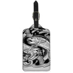 White And Black Pisces Sign Print Luggage Tag