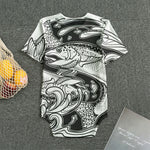 White And Black Pisces Sign Print Men's Bodysuit