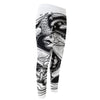 White And Black Pisces Sign Print Men's Compression Pants