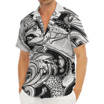 White And Black Pisces Sign Print Men's Deep V-Neck Shirt