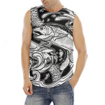 White And Black Pisces Sign Print Men's Fitness Tank Top