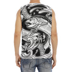 White And Black Pisces Sign Print Men's Fitness Tank Top