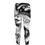 White And Black Pisces Sign Print Men's leggings