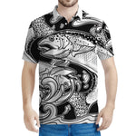 White And Black Pisces Sign Print Men's Polo Shirt