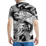 White And Black Pisces Sign Print Men's Polo Shirt