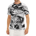 White And Black Pisces Sign Print Men's Short Sleeve Rash Guard