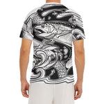 White And Black Pisces Sign Print Men's Short Sleeve Rash Guard