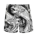 White And Black Pisces Sign Print Men's Athletic Shorts