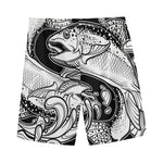 White And Black Pisces Sign Print Men's Sports Shorts