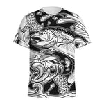 White And Black Pisces Sign Print Men's Sports T-Shirt