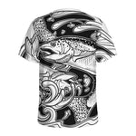 White And Black Pisces Sign Print Men's Sports T-Shirt