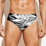 White And Black Pisces Sign Print Men's Swim Briefs