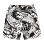 White And Black Pisces Sign Print Men's Swim Trunks