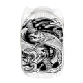 White And Black Pisces Sign Print Mesh Laundry Hamper