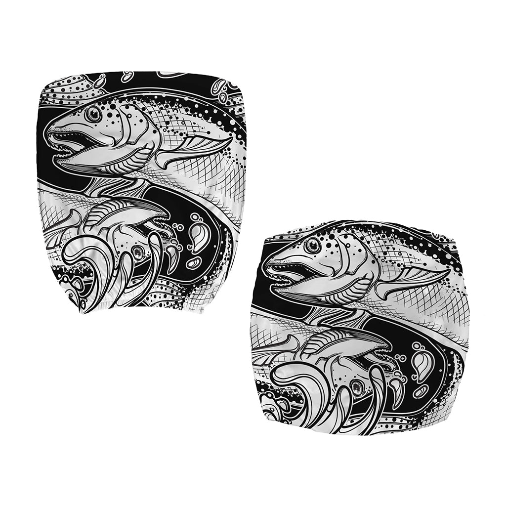 White And Black Pisces Sign Print Office Chair Cover