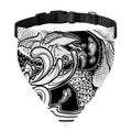White And Black Pisces Sign Print Over The Collar Dog Bandana
