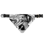 White And Black Pisces Sign Print Over The Collar Dog Bandana