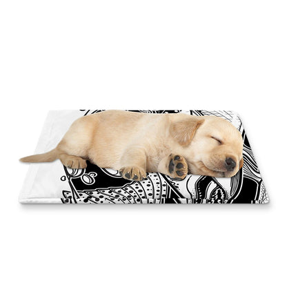 White And Black Pisces Sign Print Pet Cooling Mat Cover