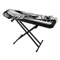 White And Black Pisces Sign Print Piano Keyboard Cover