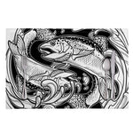 White And Black Pisces Sign Print Placemat