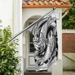 White And Black Pisces Sign Print Polyester Flag